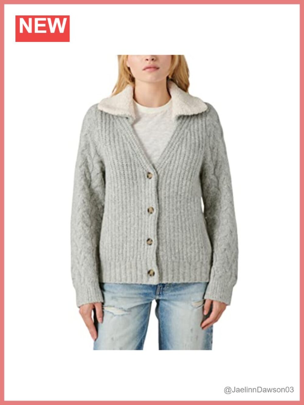 Cable Knit Collared Cardigan Button Front Long Sleeve Sweater